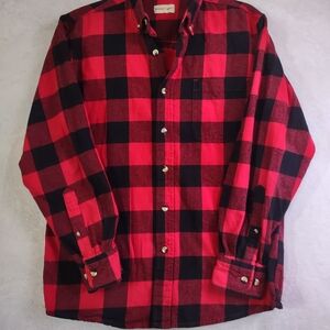 Classic Red and Black Plaid Men's Shirt